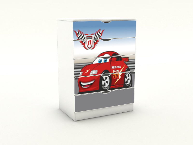 Becks komoda Auto červené